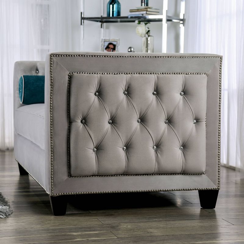 Veneta Tufted Tuxedo Loveseat Gray - HOMES: Inside + Out