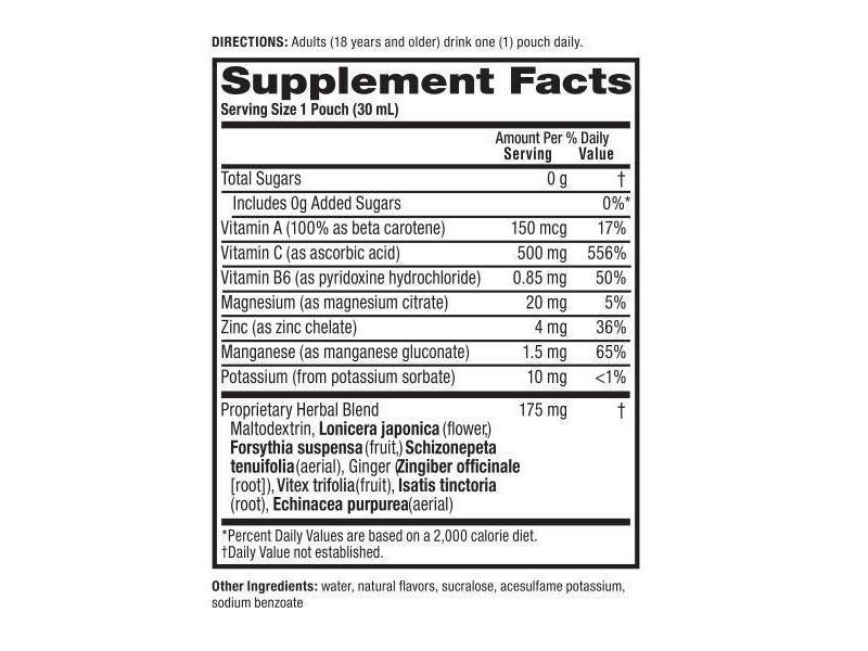 Airborne Plus Natural Energy Liquid Shot - Zesty Orange - 10ct