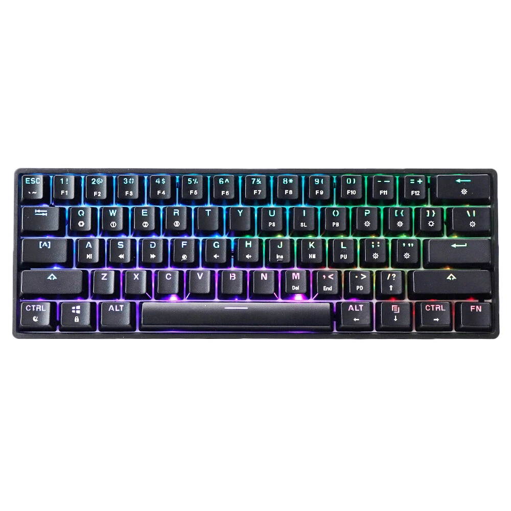 Geek Customized GK61 Mechanical Keyboard 61 Keys Hot Swappable Gateron Optical Switch RGB Type-C Wired Programmable 60% Layout Gaming Keyboard