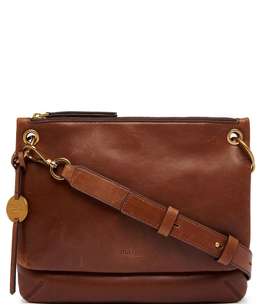Margot Kiera Double Zip Leather Crossbody Bag