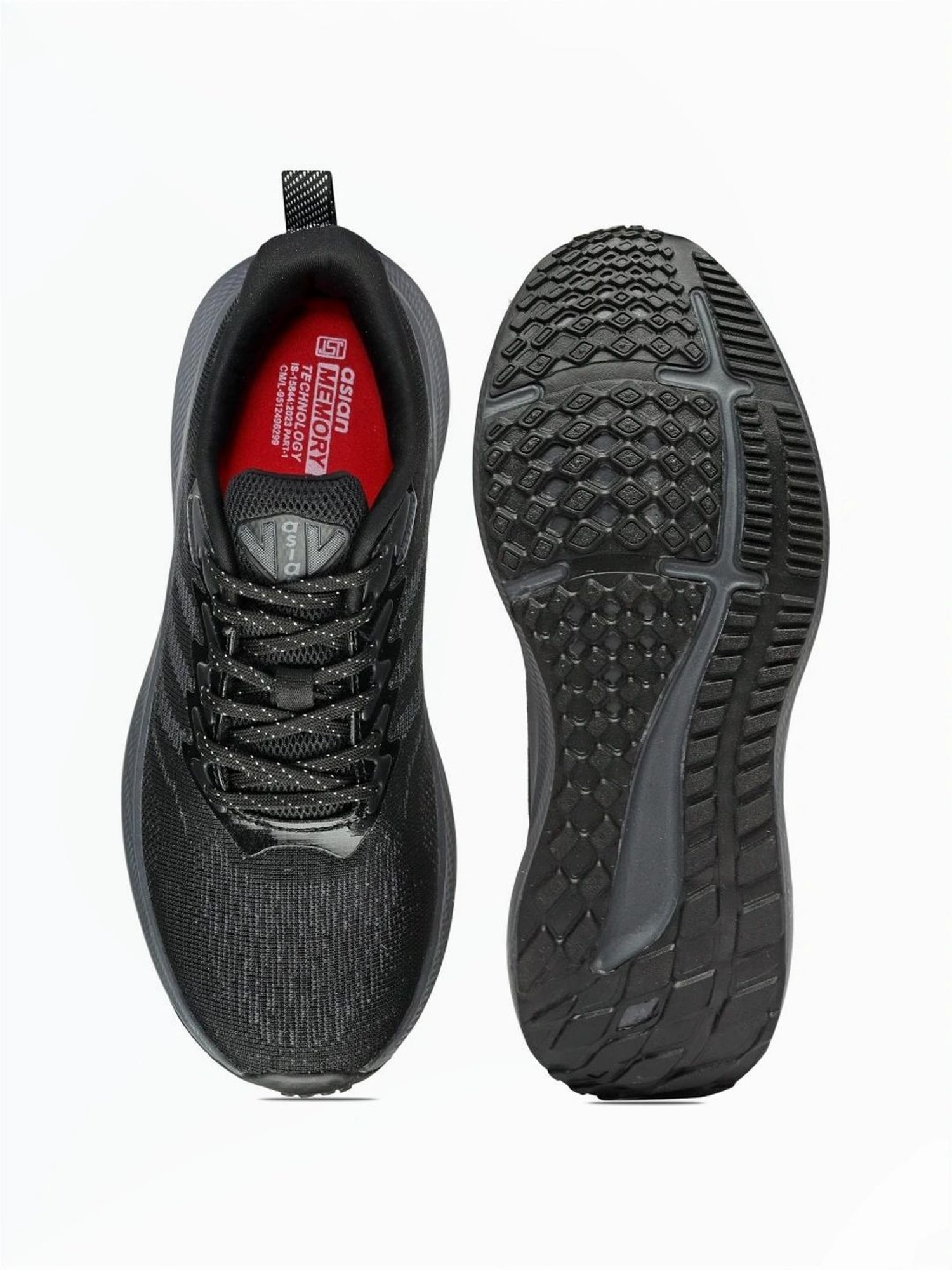 Asian Men's Black Running Shoes