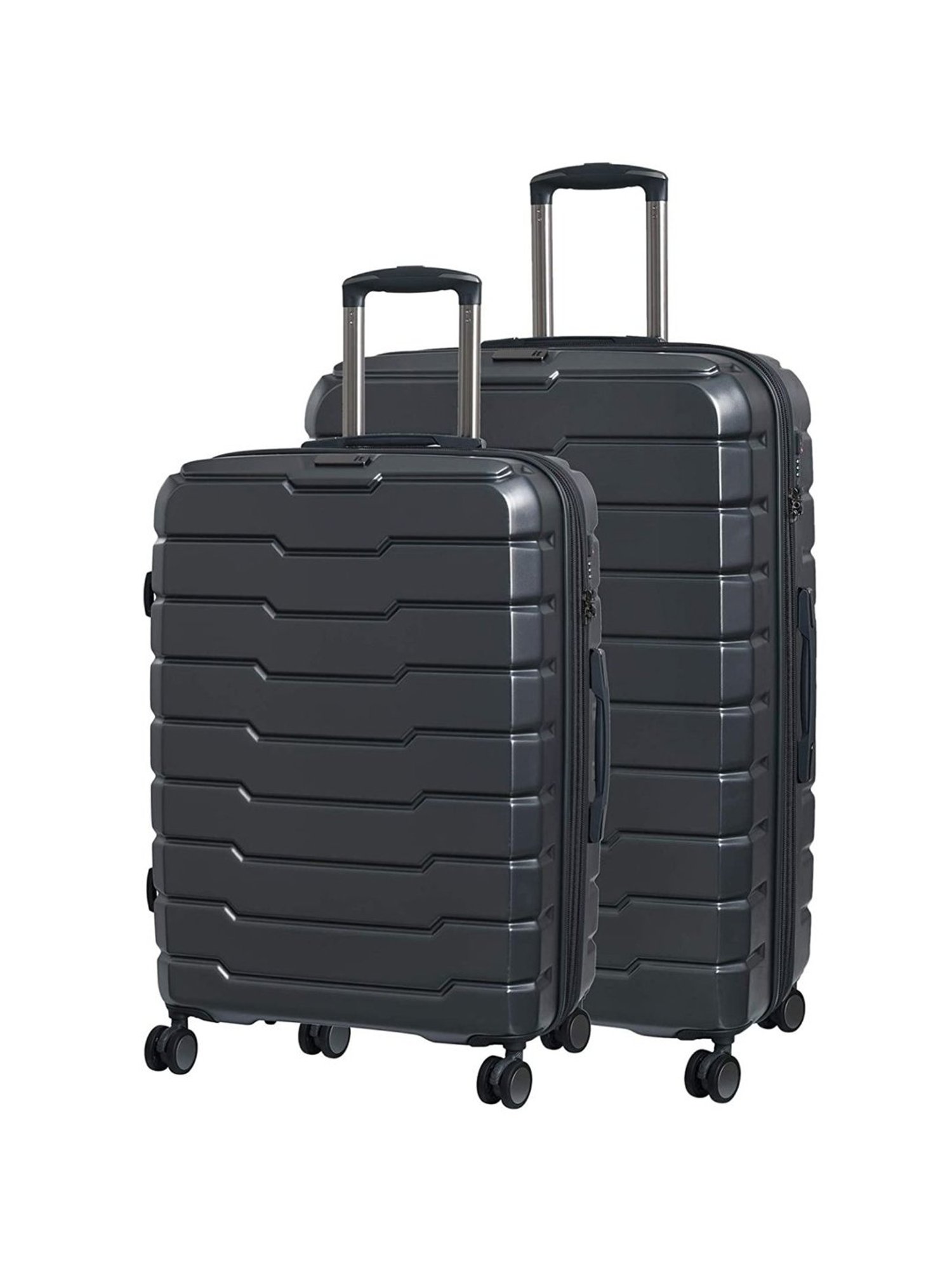 It luggage Prosperous Dark Grey Textured Large Hard Cabin Trolley Set of 2