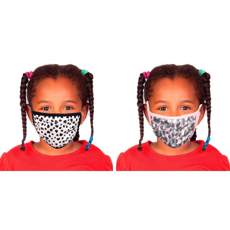 Bioworld Girls' 2pk Fashion Face Covering - Hearts/Animal
