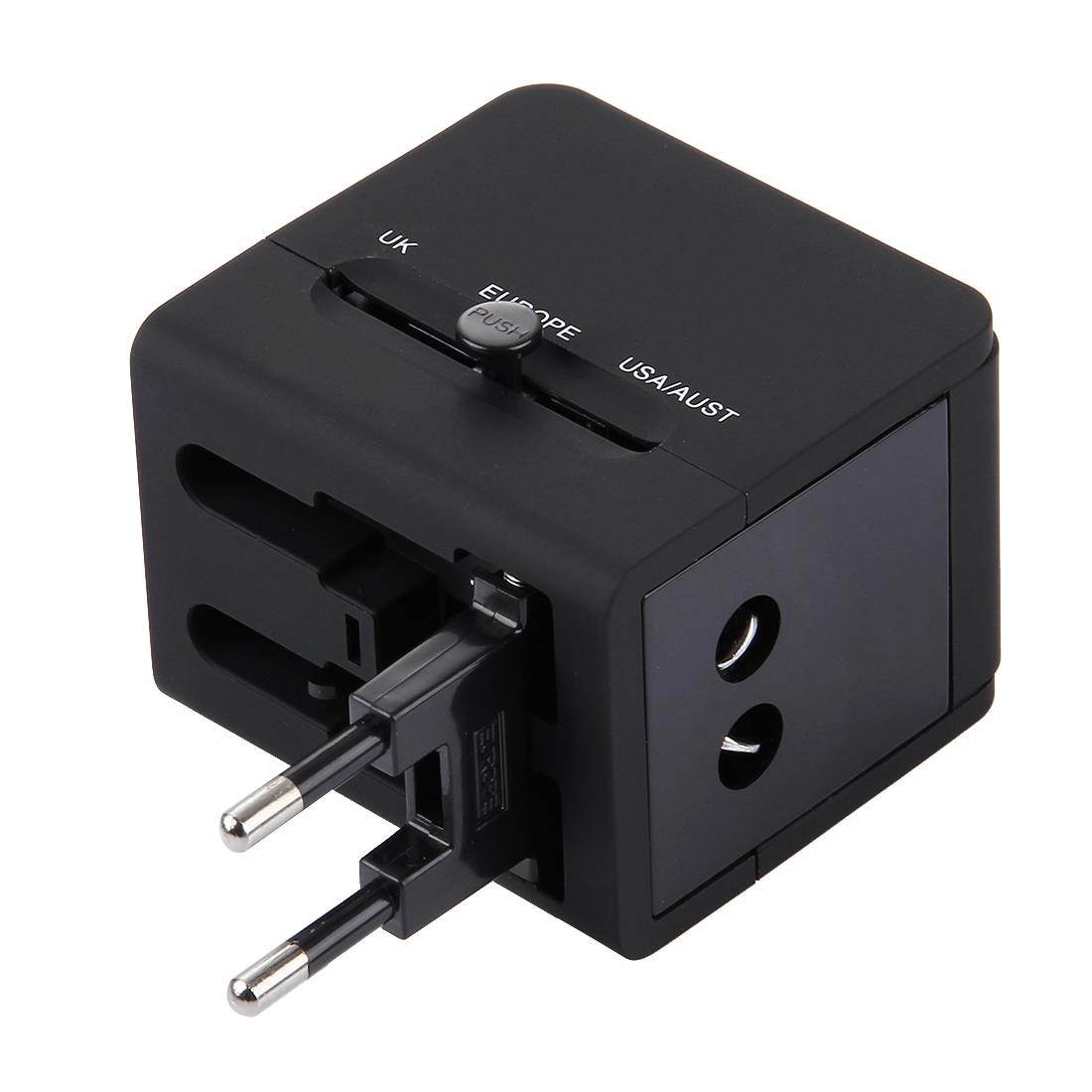 5V 2.1A Dual USB Power Socket Charger Adapter, UK / EU / US / AU Plug(Black)