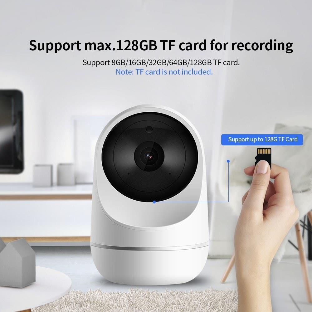Smart PTZ IP Cameras Wifi Indoor Wireless Security Camera 9 LEDs Phone Control Motion Detection Night Vision 2-Way Audio TF Card Slot APP: IPC360 UK Plug