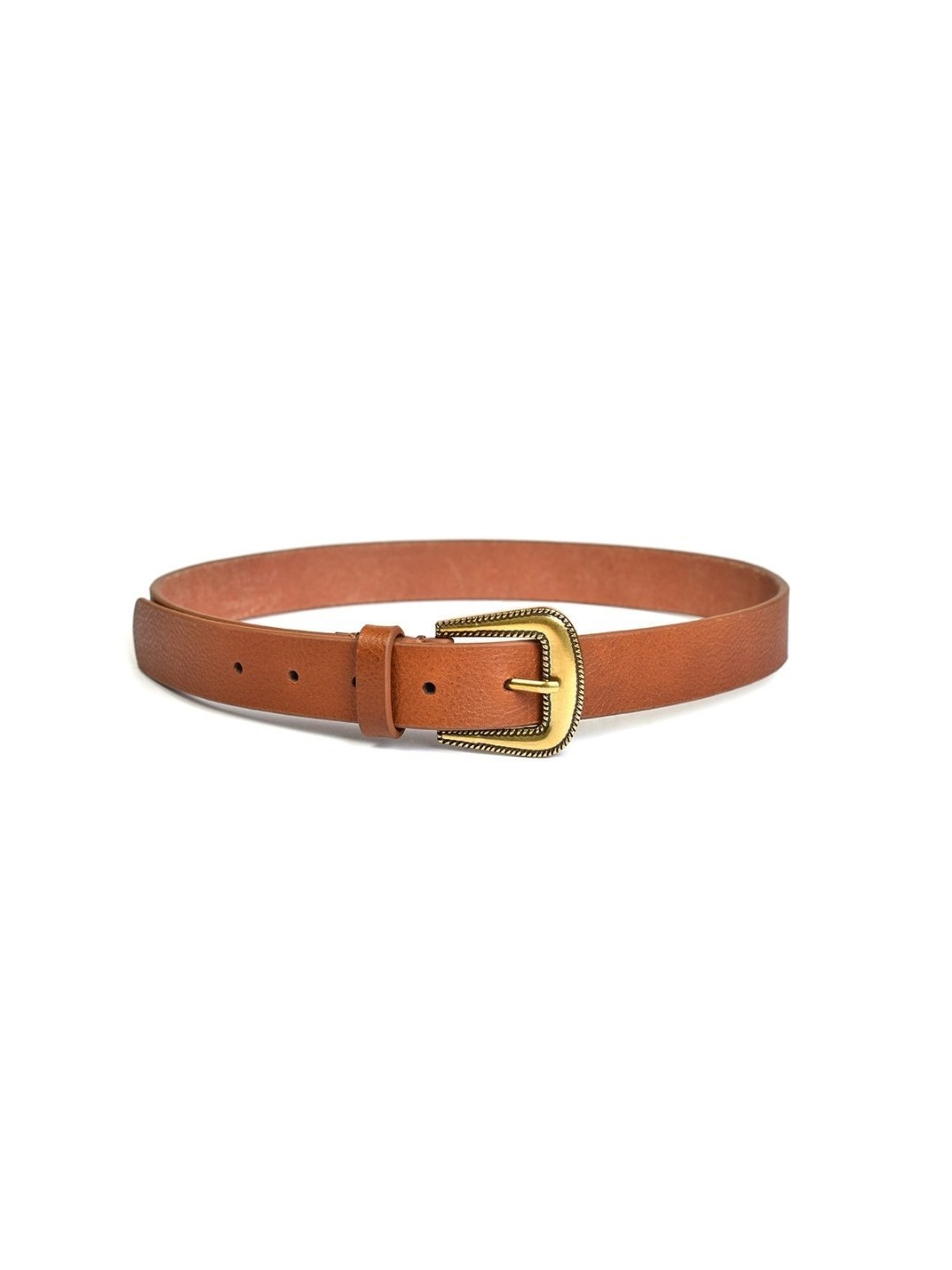 BELWABA Tan Leather Casual Reversible Belt for Women