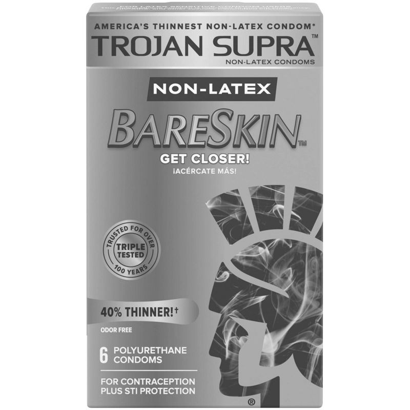 Trojan Supra Non-Latex BareSkin Lube Condoms - 6ct