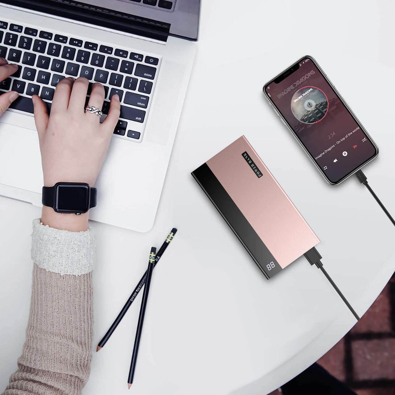 IEsafy 20000mAh Portable Charger with LED Digital Display USB-C Output Power Bank Ultra-Compact Battery Pack high-Speed Charging Technology Phone Charger for iPhone 12 Samsung and Other Products.