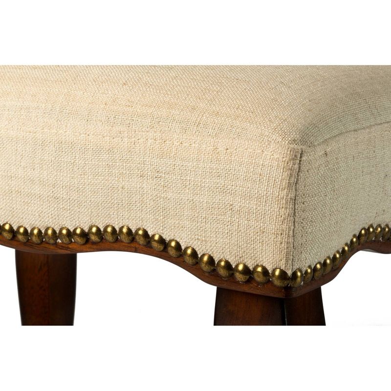 19" Hamilton Backless Upholstered Wood Vanity Stool Burnished Oak/Cream - Hillsdale Furniture