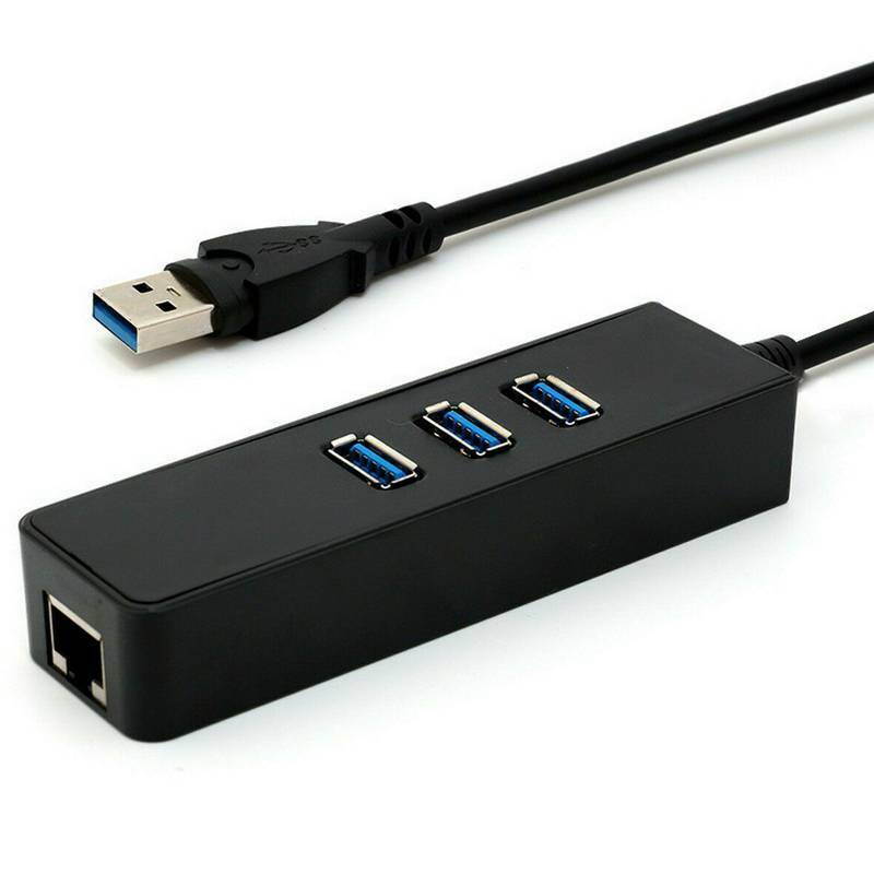 3-Port USB 3.0 HUB Splitter Gigabit Ethernet Lan RJ45 Network 1000Mbps Adapter Hub USB Extender