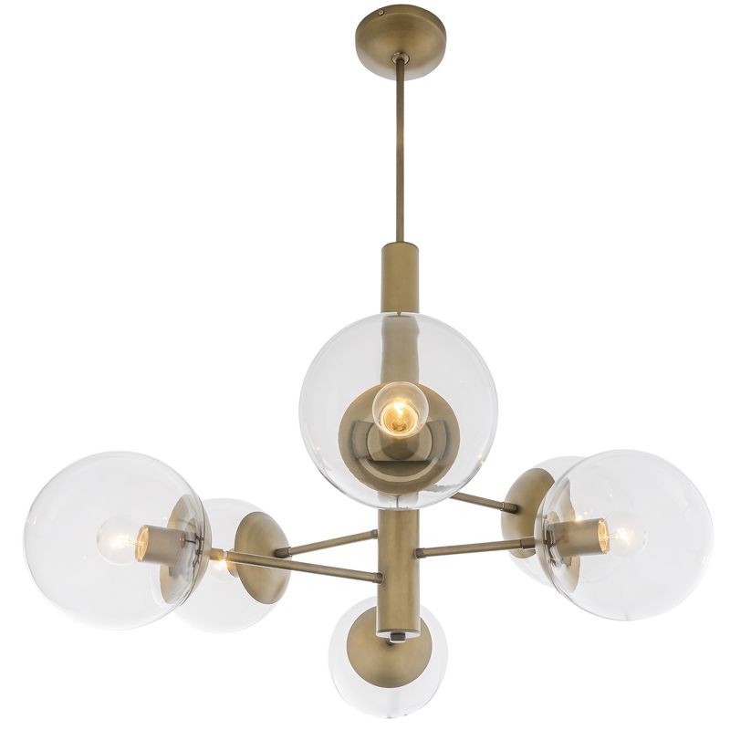 23" Mid Century 5 Light Chandelier Antique Brass - Varaluz