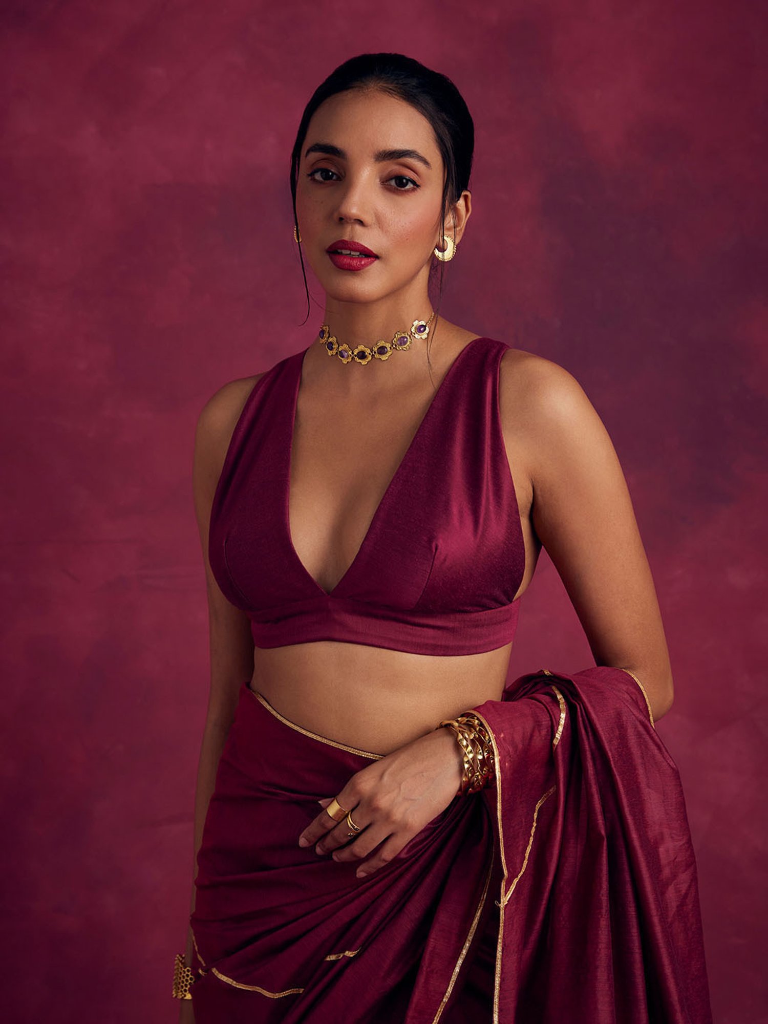 Abhishti Wine Blouse