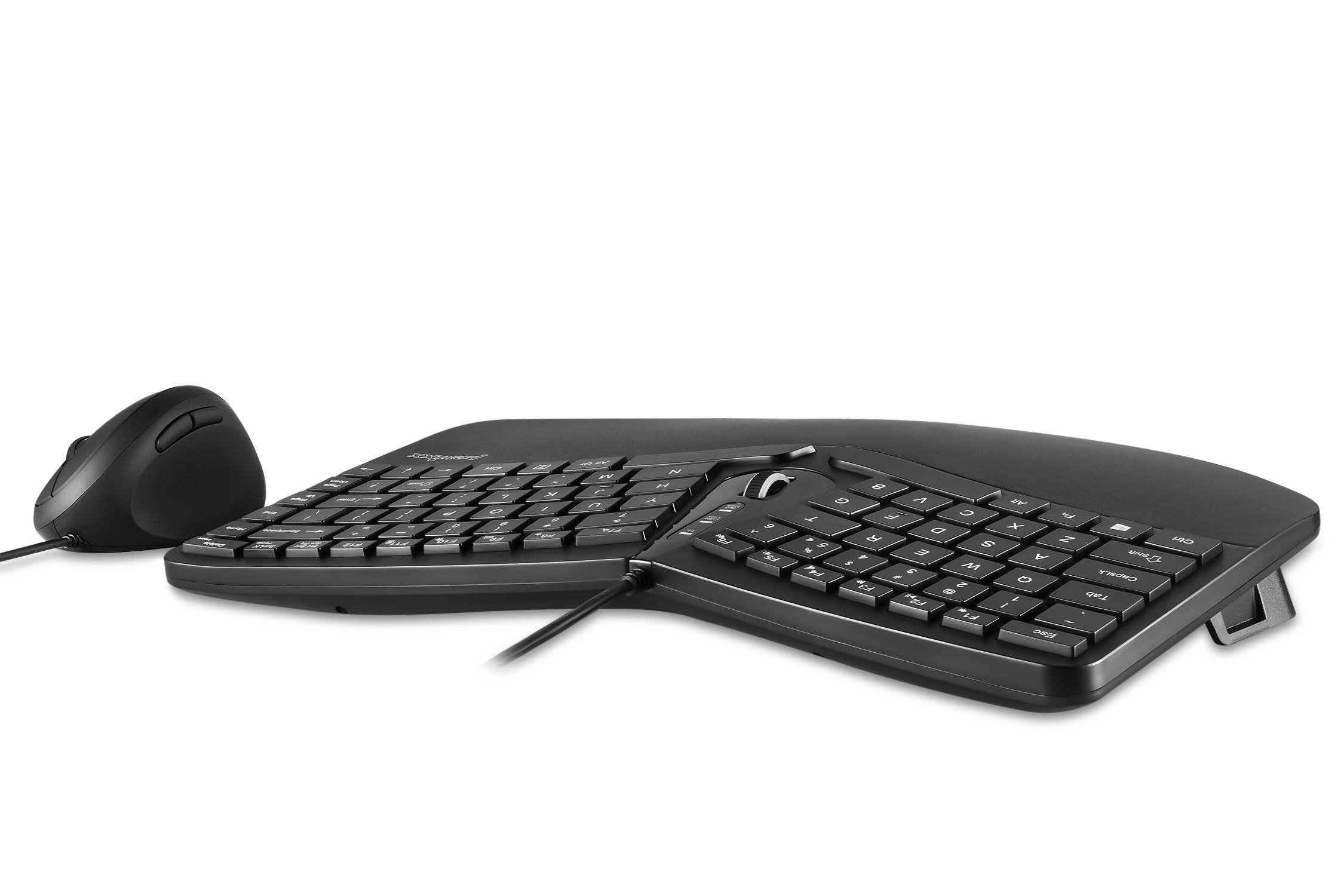 Perixx PERIDUO-406 Wired Mini Ergonomic Split Keyboard and Portable Vertical Mouse Combo, with Membrane Low Profile Keys