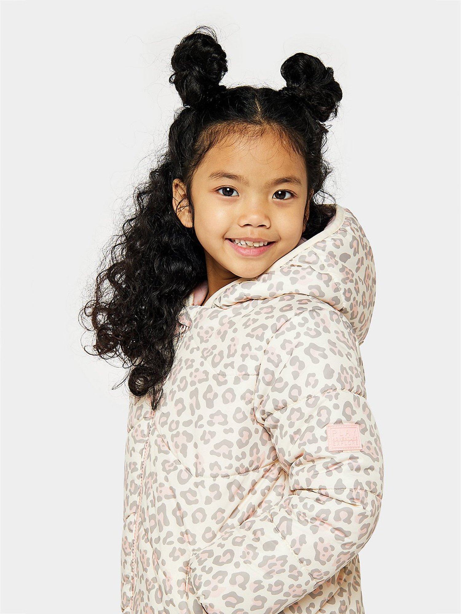 Mothercare Kids Cream & Grey Printed Full Sleeves Padded Jacket