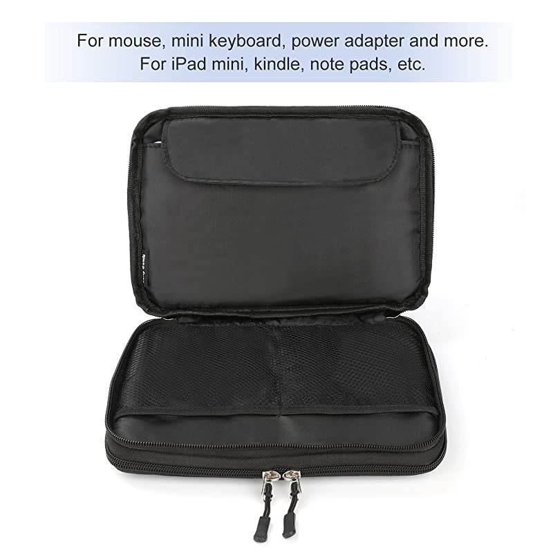 Electronics Organizer,  Electronic Accessories Cable Organizer Bag Waterproof Travel Cable Storage Bag for Charging Cable, Power Bank, Mini Tablet (Up to 7.9'') and More (Black and Blue)