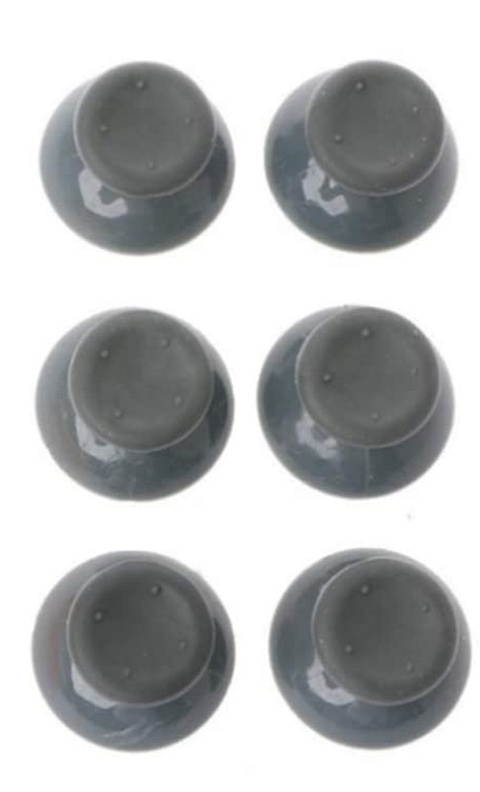 Lot Of 6 3D Analog Thumb Stick Caps For Xbox 360 Controller Gray