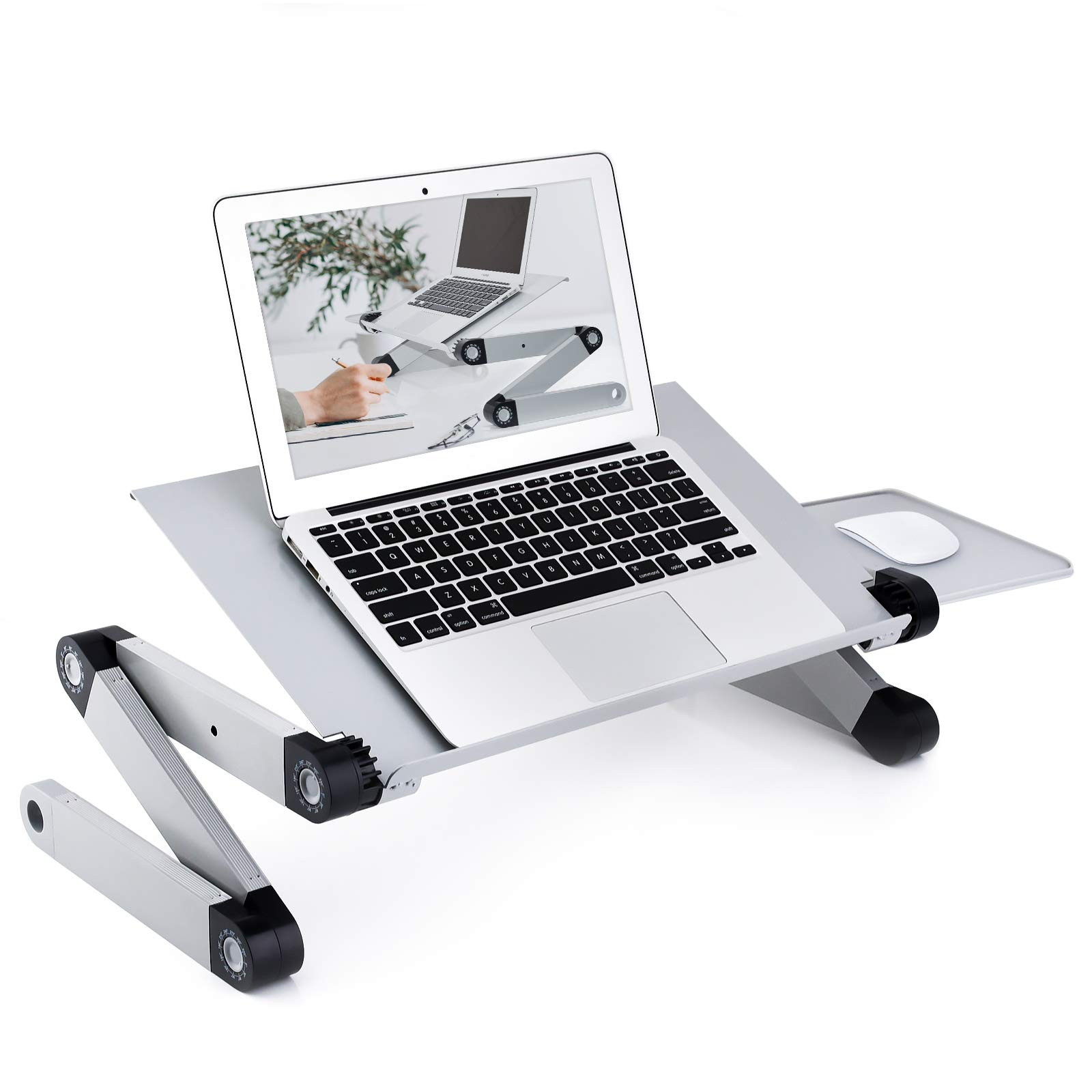 Laptop Stands Adjustable&nbsp;Lap Desks Portable Laptop Bed Table with Cooling Fans & Mouse Pad for Couch, Bed, Sofa