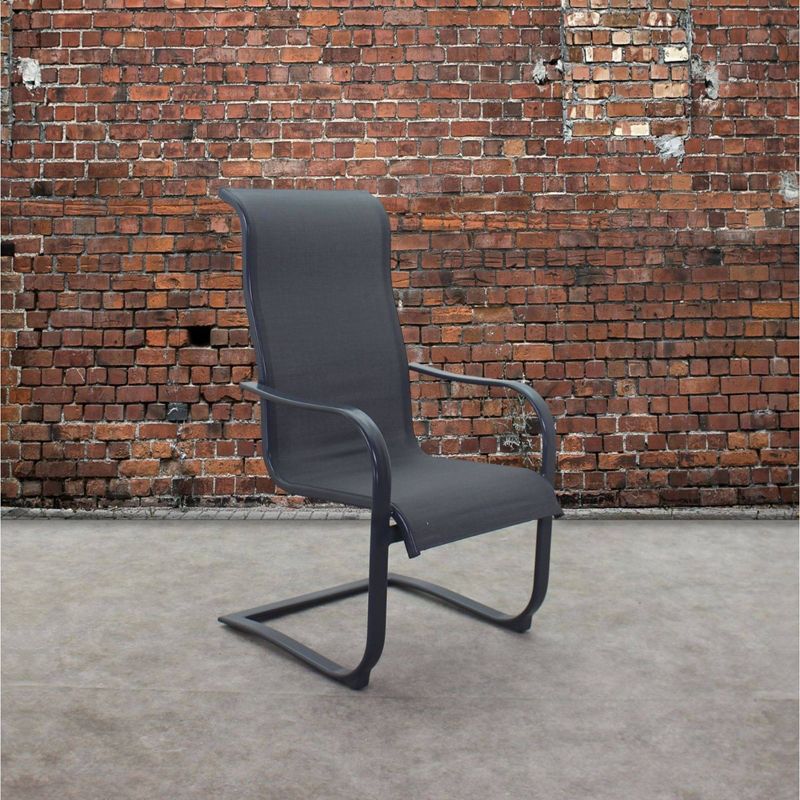 Santa Fe 6pc Aluminum Spring Chairs - Silver - Courtyard Casual