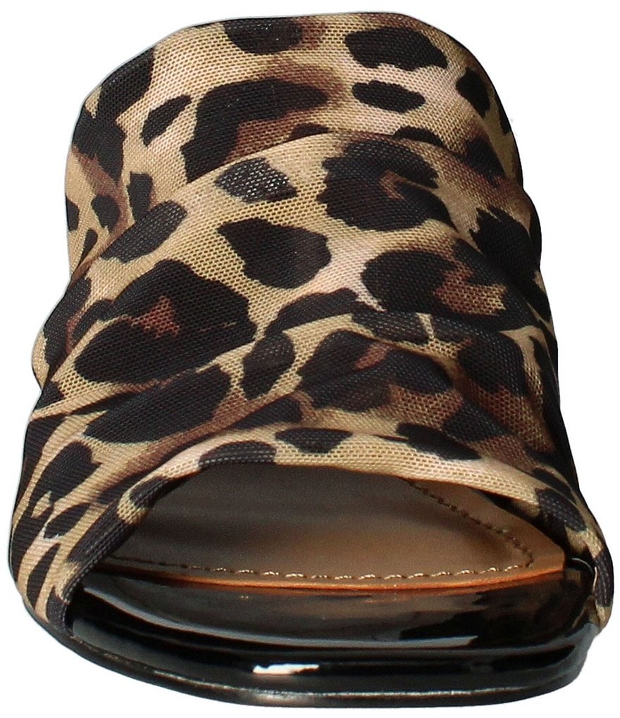 J. Renee Banan Leopard Print Stretch Slide Sandals