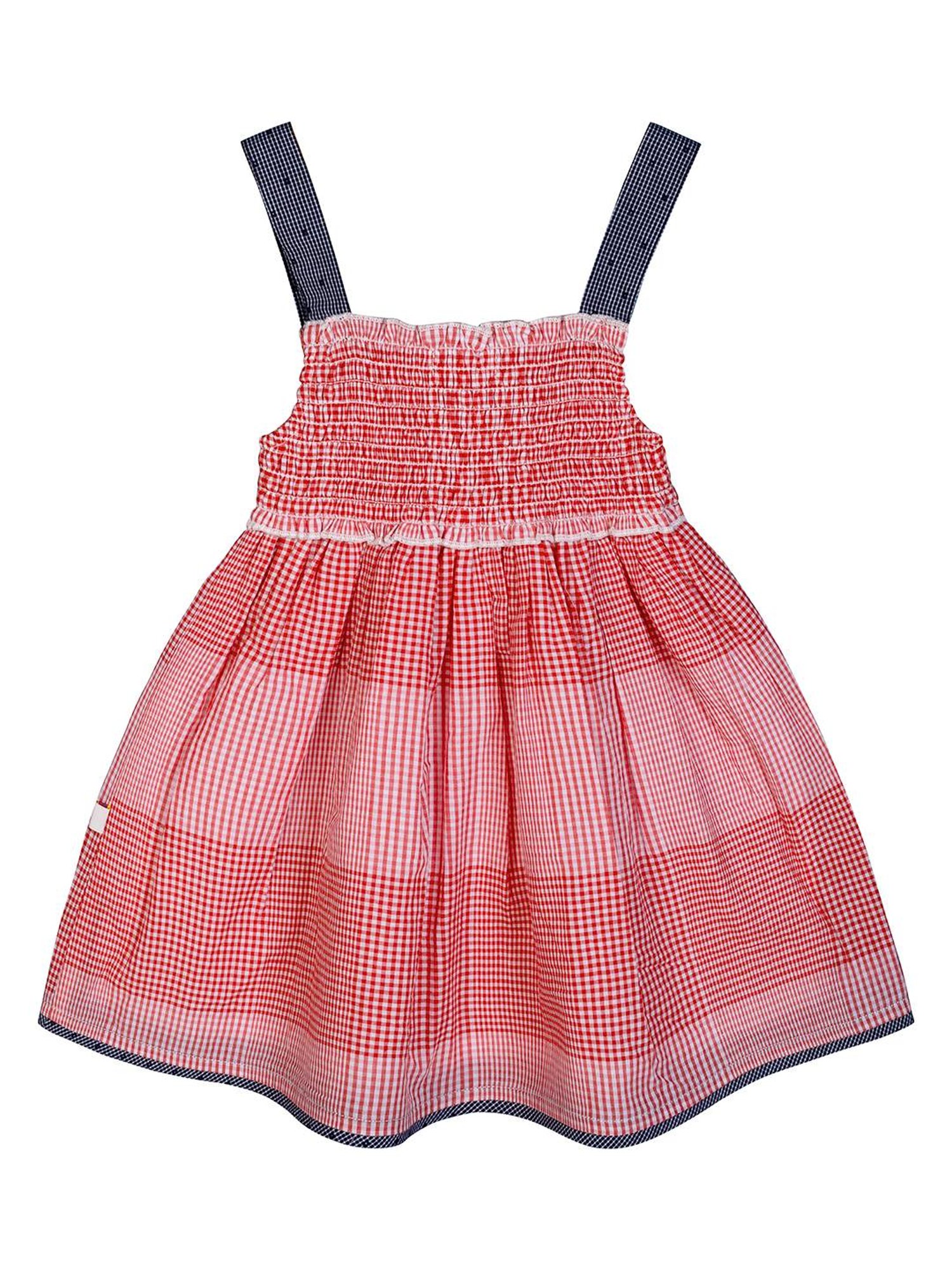 Budding Bees Kids Red Checks Dress