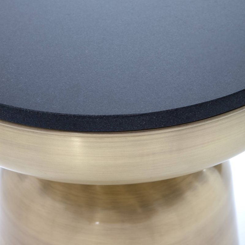 Adler Brass Metal Side Table Black/Gold - Finch