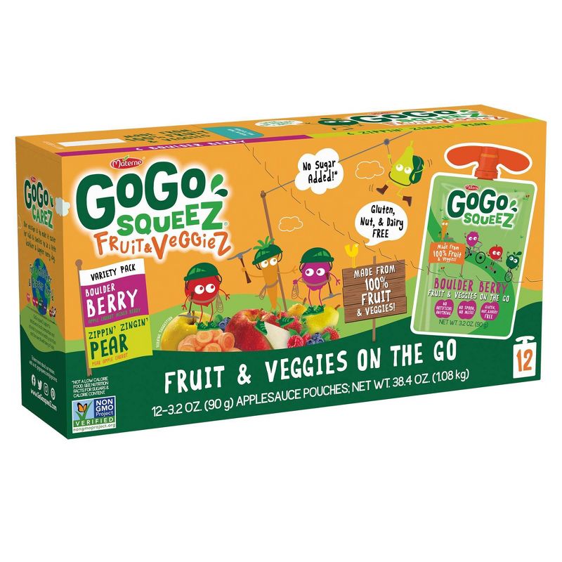 GoGo SqueeZ Variety Fruit and Veggies Applesauce On-The-Go Pouch - 38.4oz