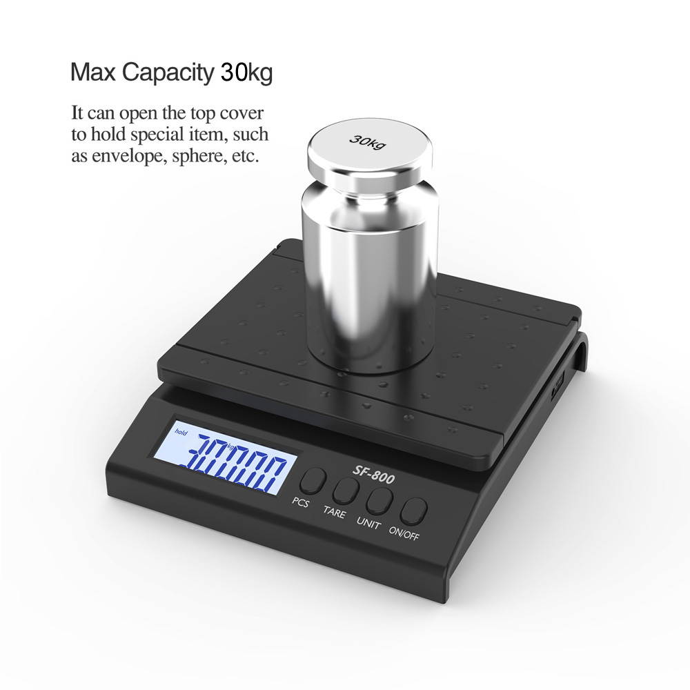 Digital Postal Scale, 30KG/1G High Precision LCD Digital Postal Shipping Scale with Adapter Electronic Package Postage Scale for Mailing, PCS & Auto-Off, Battery and AC Adapter Included