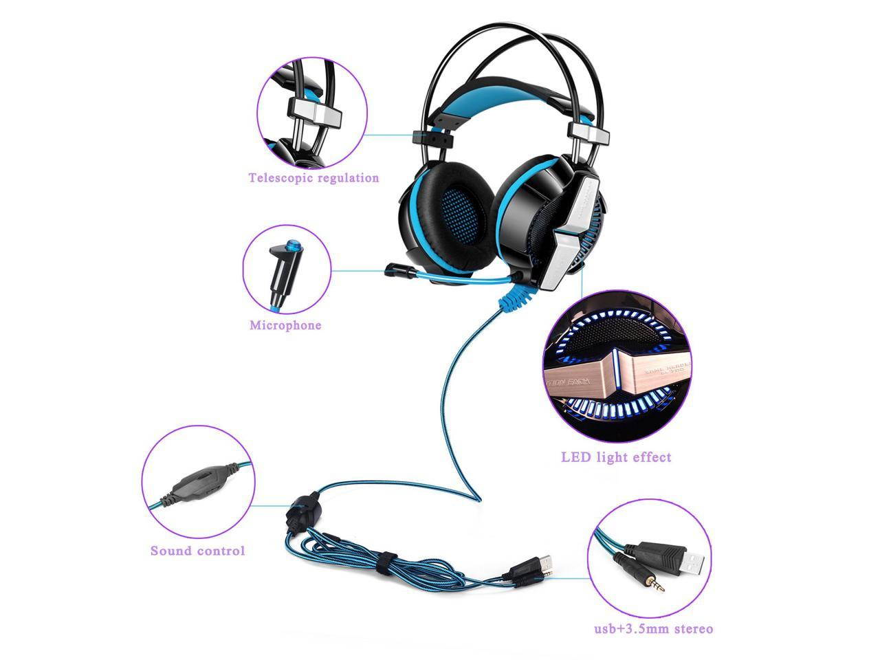 Zgeer Deep Bass Stereo Gamer Headset 3.5mm/USB Earphone Gaming Headphone With Microphone Led light For Gamer PC