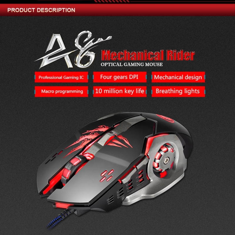 SUNSKY Wired USB Optical Mouse PC Mouse Gaming High Precision Gaming Mouse for Computer PC Laptop Mice with LED Light