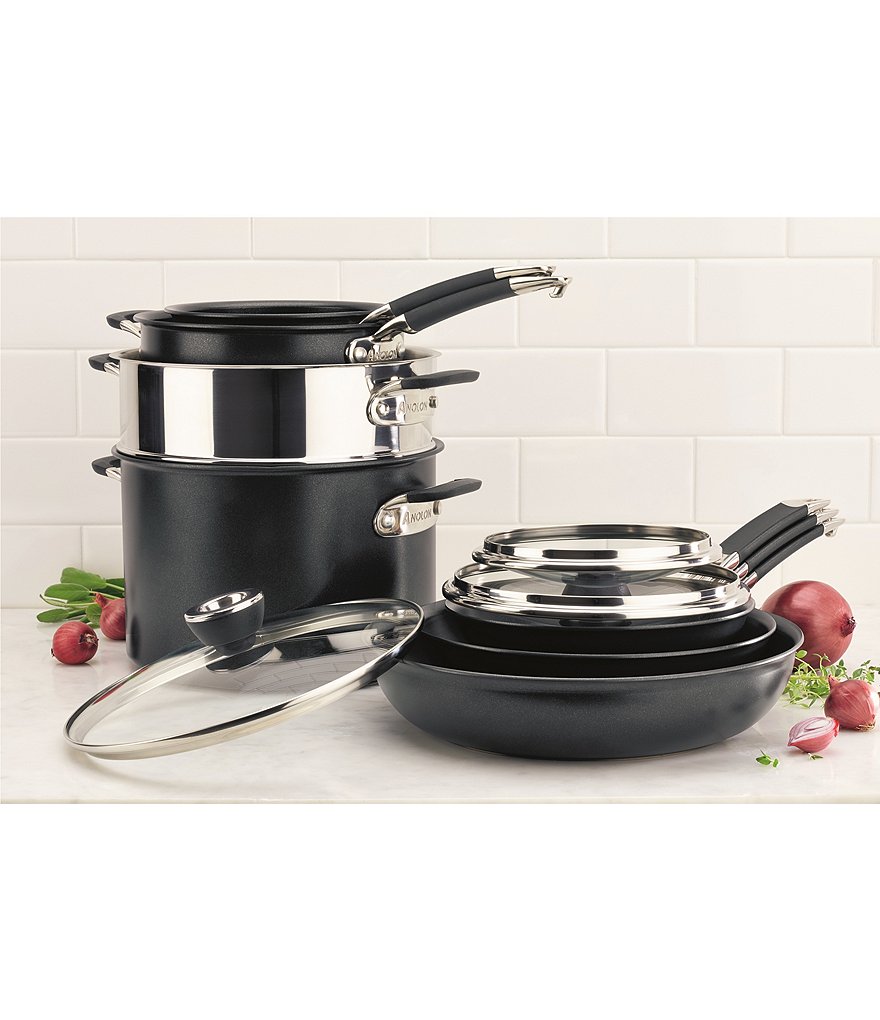 Anolon SmartStack Hard-Anodized 10-Piece Cookware Set