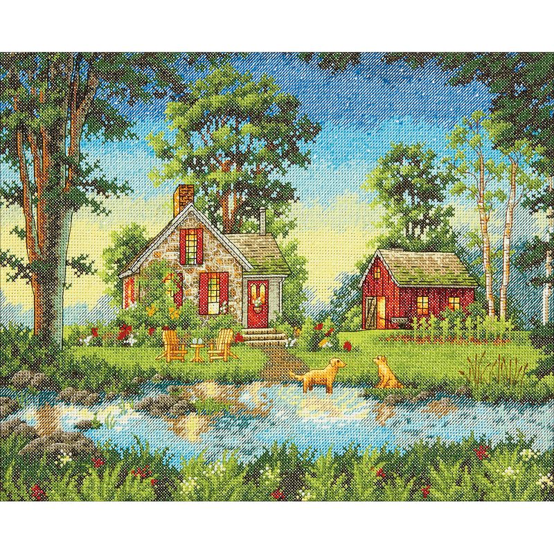 Dimensions Gold Collection Counted Cross Stitch Kit 14"X11"-Summer Cottage (14 Count)