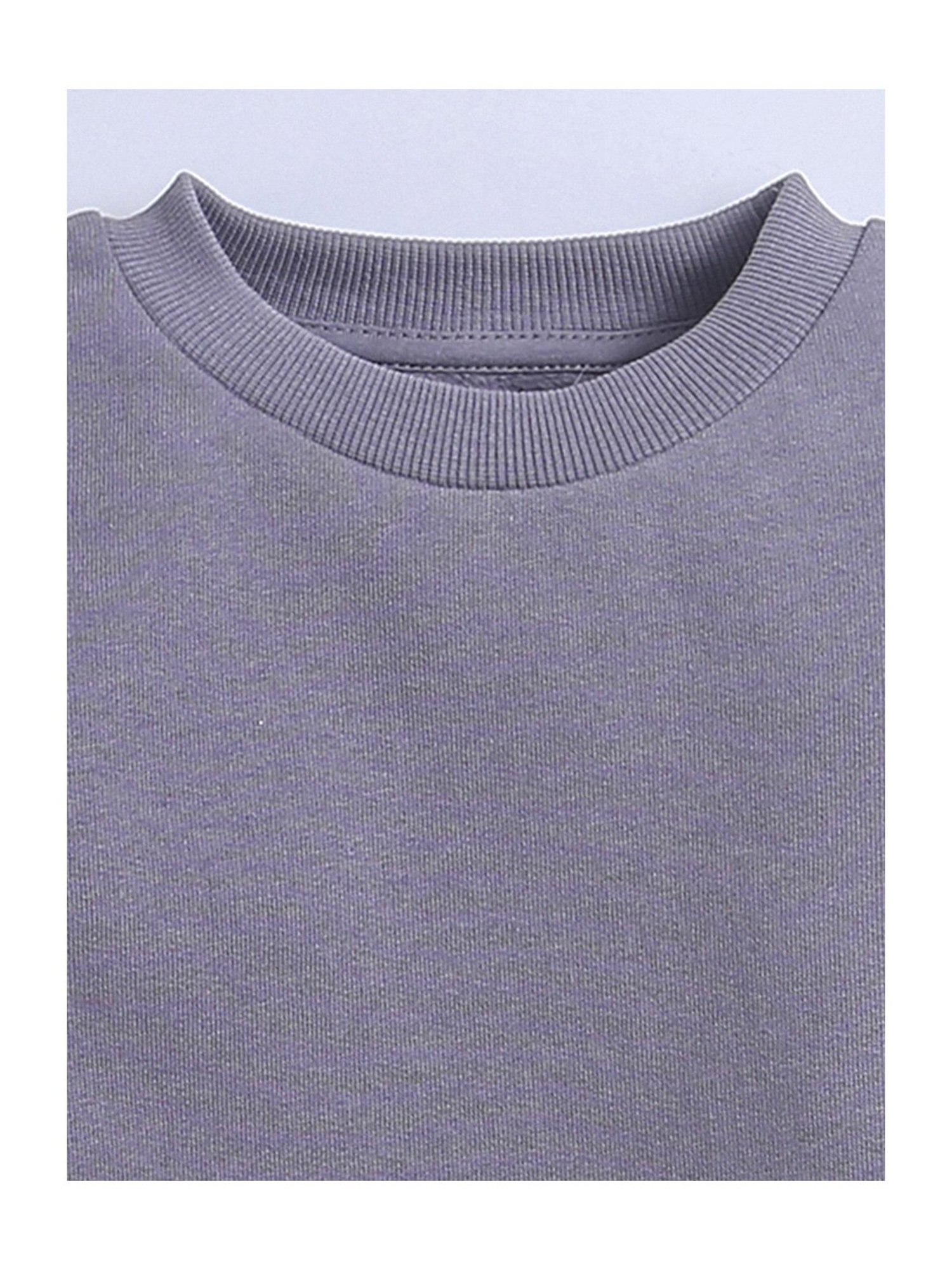 Nino Bambino Kids Grey Solid Full Sleeves Sweatshirt
