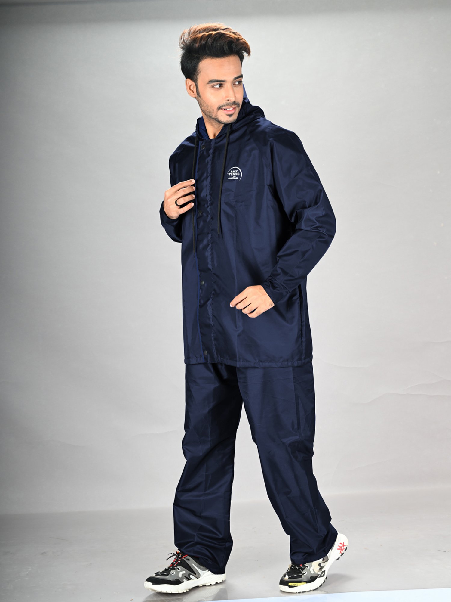 Lux Venus Navy & Blue Reversible Raincoat Set