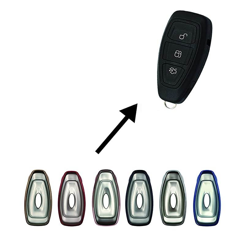 Autotech TPU Shell Case Keyless Entry Car Remote Key Fob Cover fit for Ford Focus 3 Escape Fiesta ST Titanium Mondeo Ecosport Kuga MK3 3 Buttons 1 PCS Black