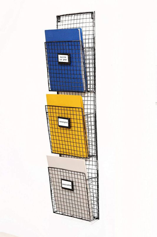 3 Pocket Wall File Holder Finish: Pewter