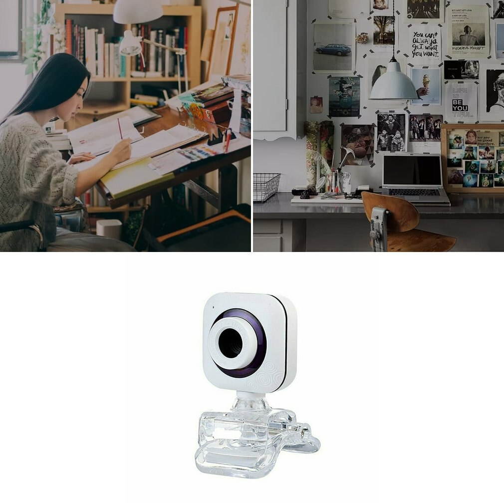 Lejiahong 480P HD Camera USB Drive-free Transparent Clip Video Conferencing Network Class Camera Teaching Cam Webcam