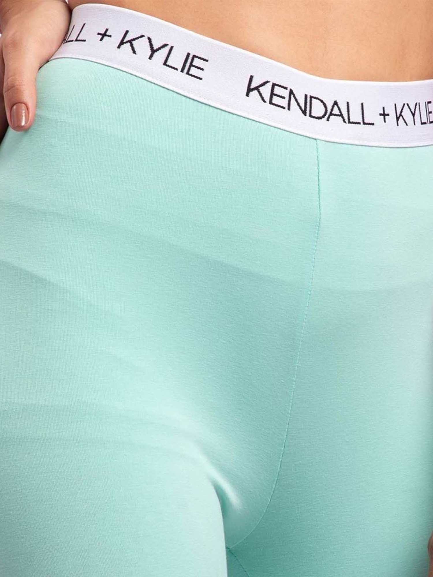 KENDALL + KYLIE Green Cotton Sports Tights