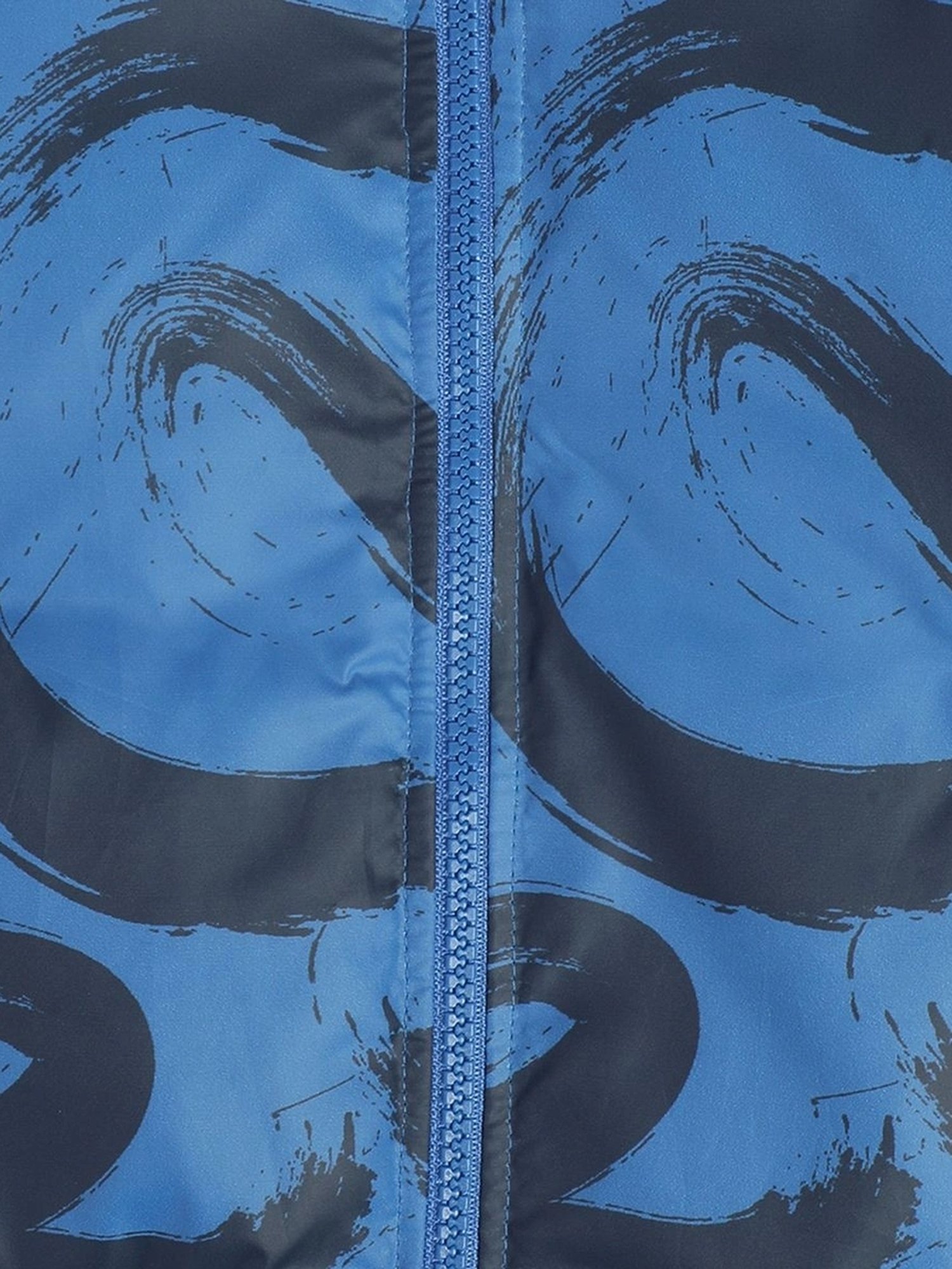 MINIKLUB Boys Blue Cotton Printed Full Sleeves Jacket