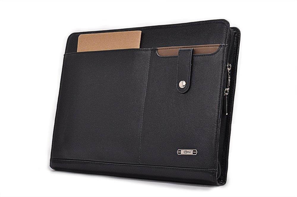 Design Leather Organizer Portfolio for A4 Notepad and 13 inch MacBook,Black