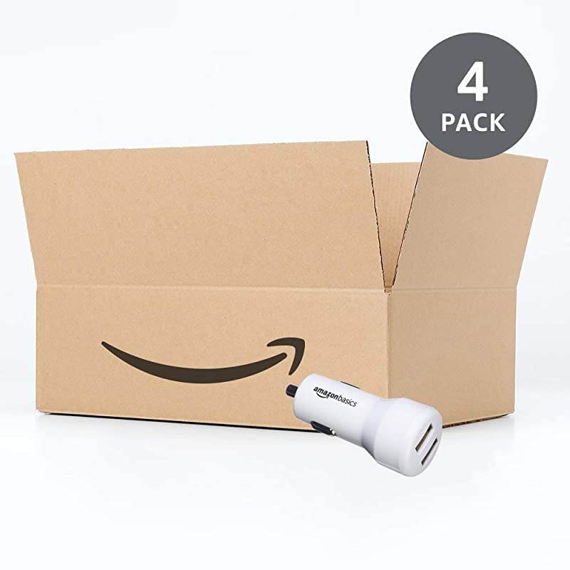 DualPort USB Car Charger Adapter for Apple and Android Devices 48 Amp 24W White