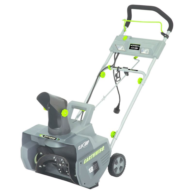18" 13.5 Amp, 120 Volts And 1053 Watts Corded Snow Thrower - Gray - Earthwise