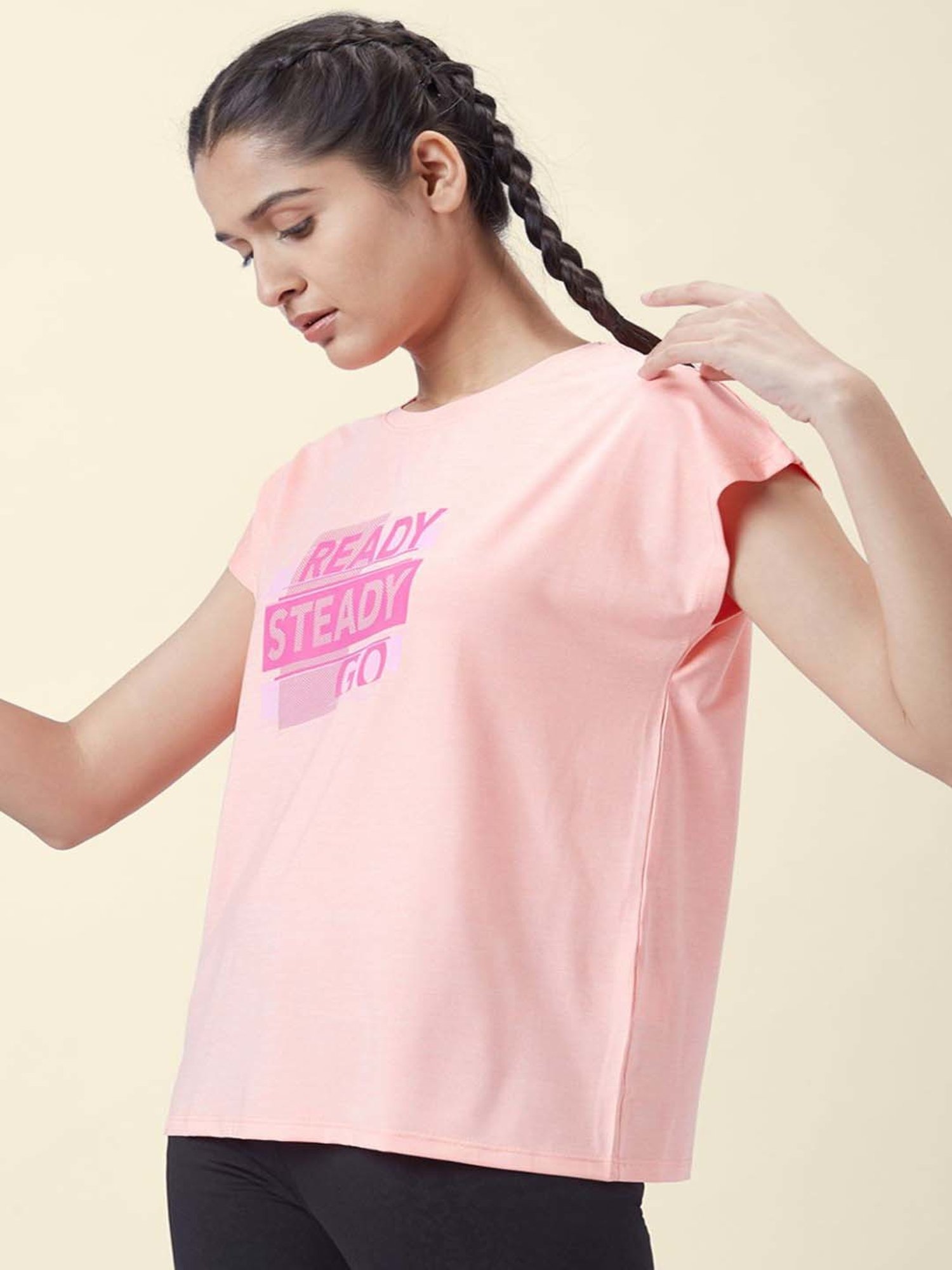 Ajile by Pantaloons Pink Graphic Print Sports Top