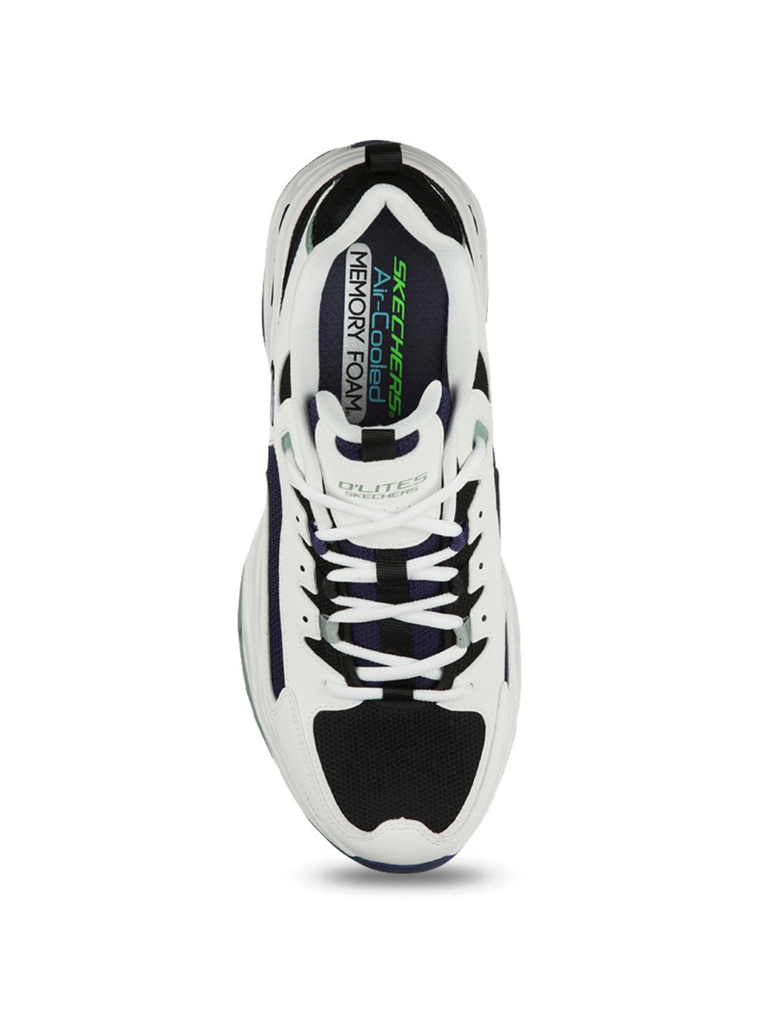 Skechers Men's D'LITES 4.0 - ENERGY CODE White Black Blue Casual Sneakers