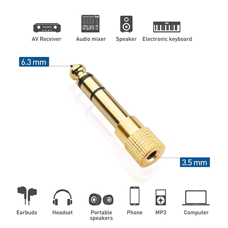 5Pack 14 to 18 Headphone Adapter