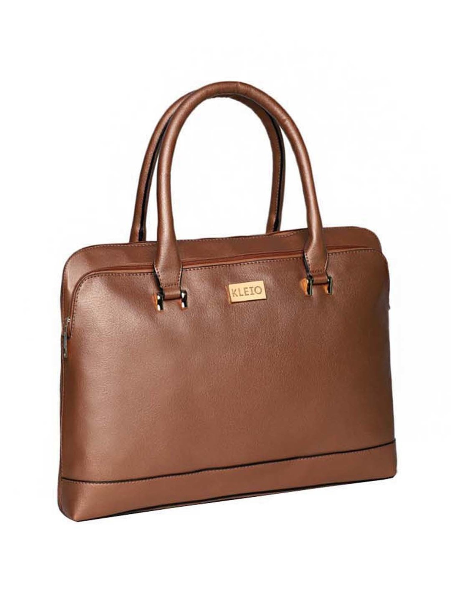 Baggit Brown PVC Solid Laptop Messenger Bag