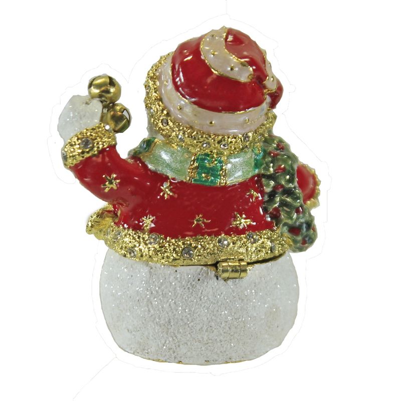 Hinged Trinket Box 2.5" Jingle Snowman Box Christmas Bell  -  Decorative Figurines