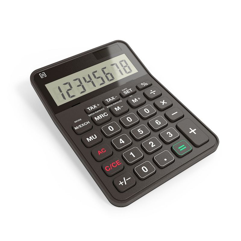 TRU RED TR240 8-Digit Desktop Calculator, Black 