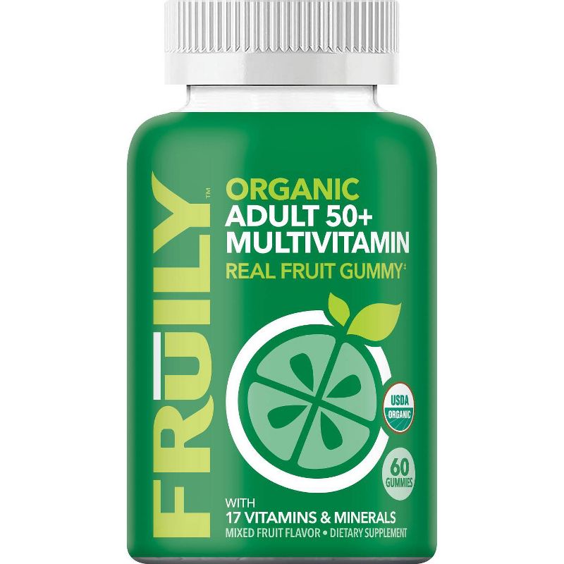 Fruily Organic Adult 50+ Multivitamin Real Fruit Gummy - 60ct