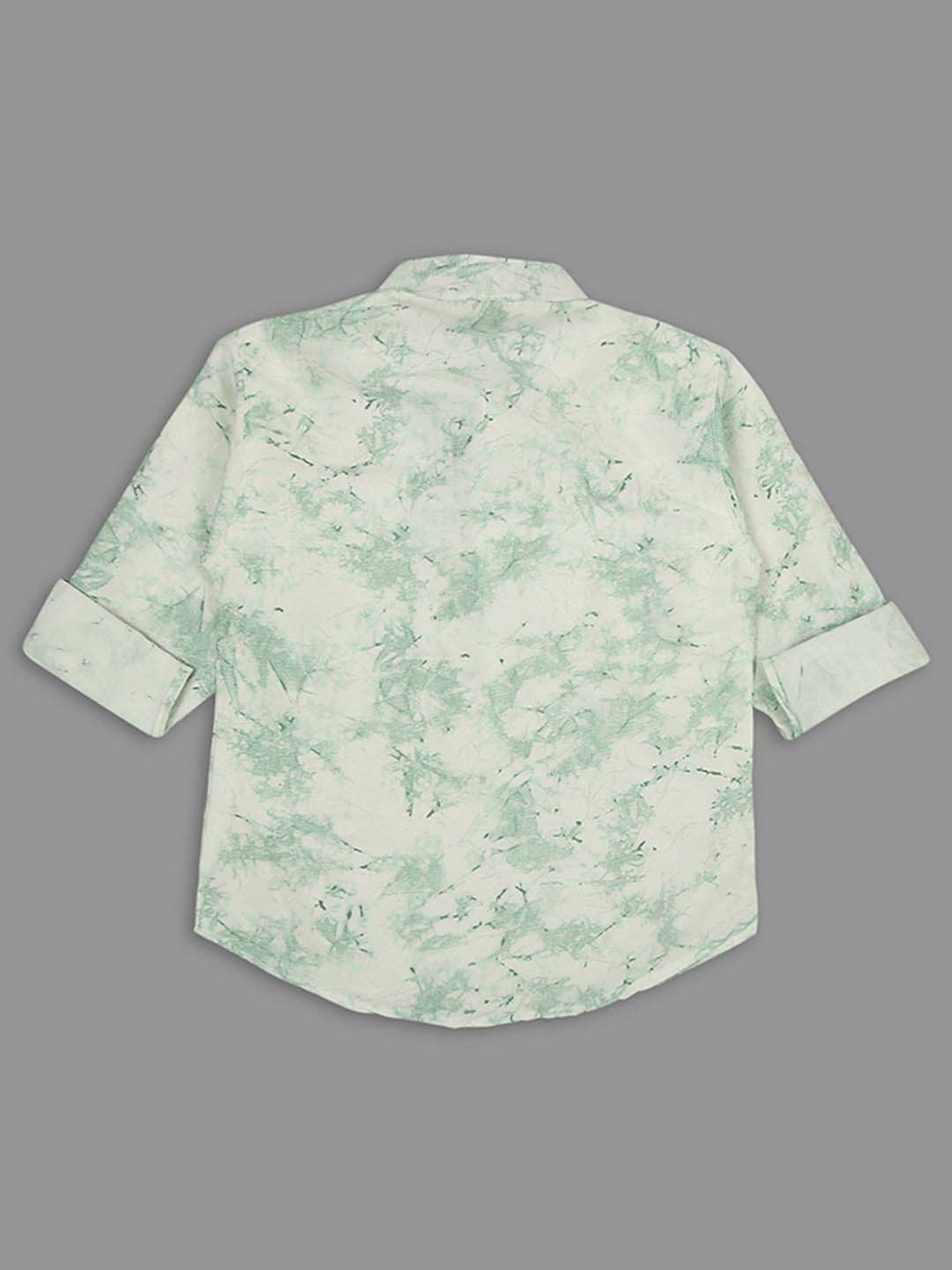 Kids Island Boys Green Printed Full Sleeves Clothing Set