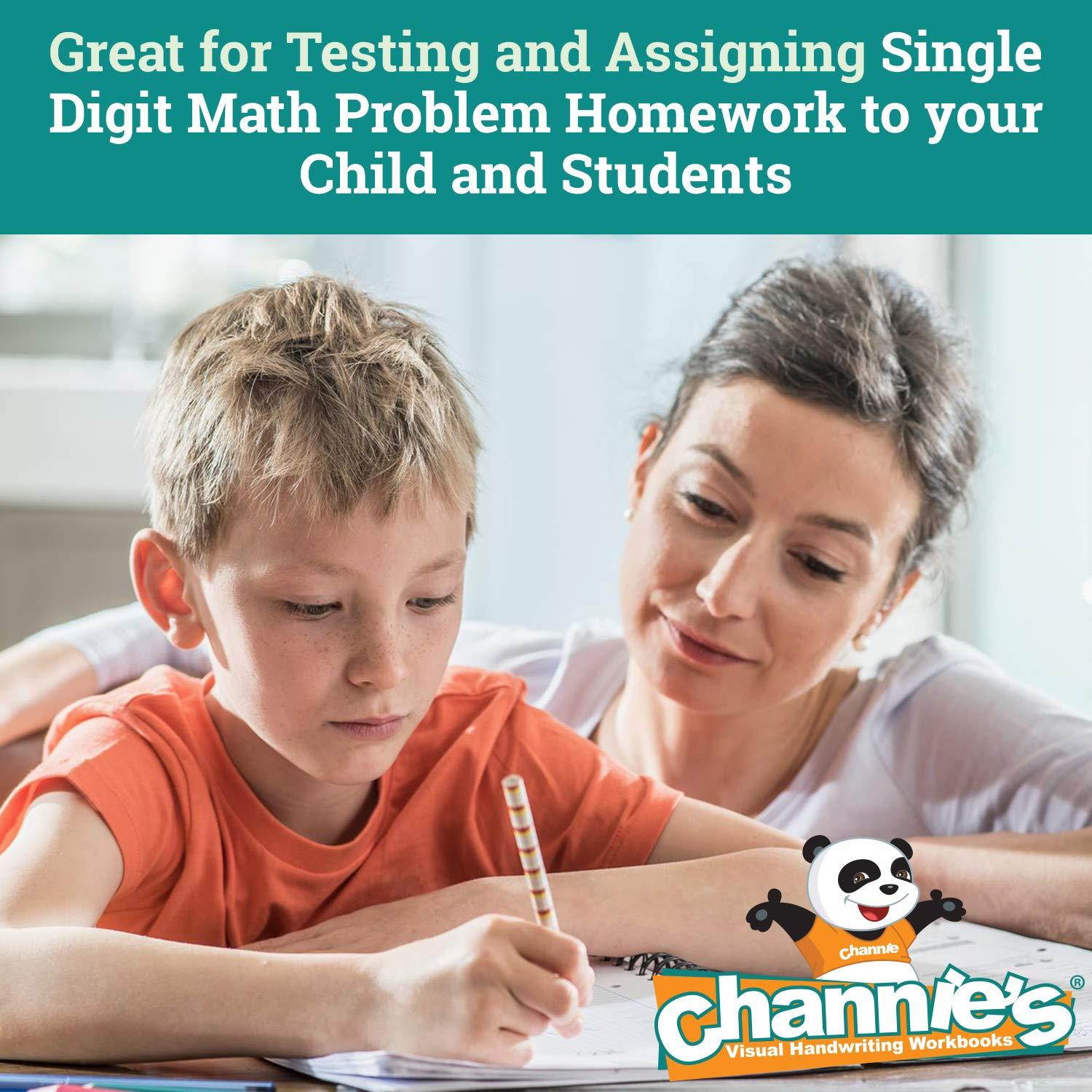 Channie's LR3778 Math Lineup Workbook for Prek-1ST Grades, 80 Pages Strong Paper, 8.5" x 11" with Hardboard Back, White